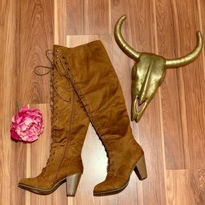 Suede Knee High Boots